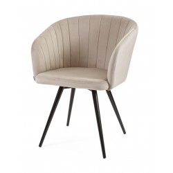 Стул MyFar Фредерик поворотный серо-бежевый велюр MF1044-1