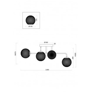 Потолочная люстра Navel FR8016PL-06BBS