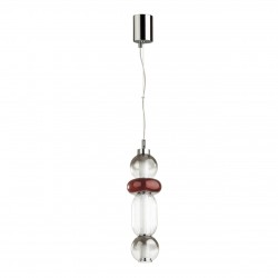 4826/18L PENDANT ODL21 007 хром/дымчатый/бордо/прозрачный Подвес LED 18W BEANS