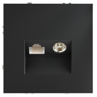 Розетка телевизионная встраиваемая VOLTUM S70 TV+RJ45 кат. 6, (графит)