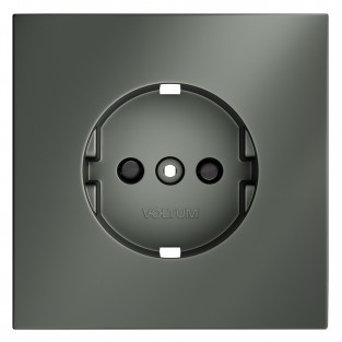 Накладка для розетки с заземлением и защитными шторками, S70 (титан)