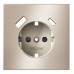 Накладка для розетки с заземлением и защитными шторками, с USB A+C, S70 Metal (платина) Voltum Накладка для розетки с заземлением и защитными шторками, с USB A+C, S70 Metal (платина) Voltum