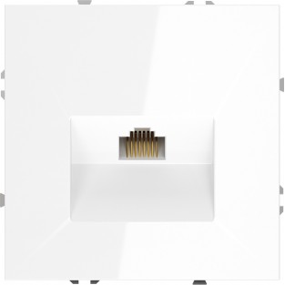 Розетка компьютерная встраиваемая VOLTUM S70 RJ45 кат.6, (белый глянцевый)