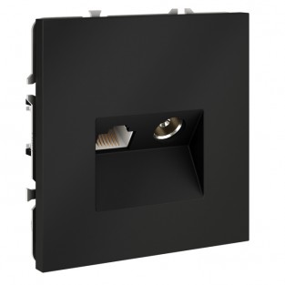 Розетка телевизионная встраиваемая VOLTUM S70 TV+RJ45 кат. 6, (графит)