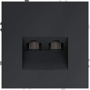 Розетка компьютерная встраиваемая VOLTUM S70 двойная RJ45+RJ45 кат.6, (графит)