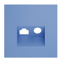Накладка для розетки TV+RJ45 кат. 6, S70 (деним) Voltum Накладка для розетки TV+RJ45 кат. 6, S70 (деним) Voltum