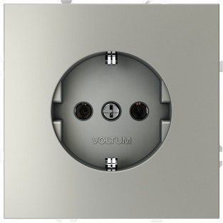Розетка встраиваемая VOLTUM S70 с заземлением 16А, (сталь)