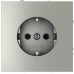 Розетка встраиваемая VOLTUM S70 с заземлением 16А, (сталь) Voltum