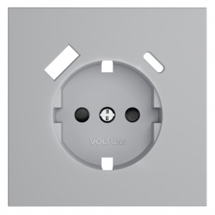 Накладка для розетки с заземлением и защитными шторками, с USB A+C, S70 (серый)