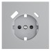 Накладка для розетки с заземлением и защитными шторками, с USB A+C, S70 (серый) Voltum