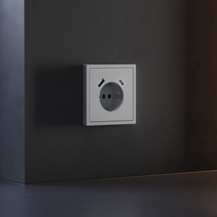 Накладка для розетки с заземлением и защитными шторками, с USB A+C, S70 (серый)
