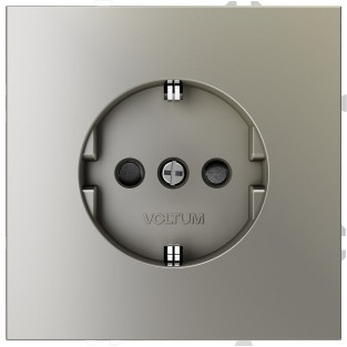 Розетка встраиваемая VOLTUM S70 с заземлением и защитными шторками, 16А, (шелк)
