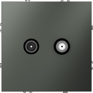 Розетка телевизионная встраиваемая VOLTUM S70 оконечная TV+SAT, (титан)