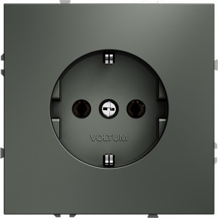 Розетка встраиваемая VOLTUM S70 с заземлением 16А, (титан)