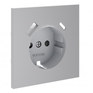 Накладка для розетки с заземлением и защитными шторками, с USB A+C, S70 (серый)