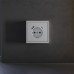 Накладка для розетки с заземлением и защитными шторками, с USB A+C, S70 (серый) Voltum