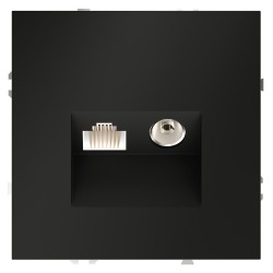 Розетка телевизионная встраиваемая VOLTUM S70 TV+RJ45 кат. 6, (черный матовый) Розетка телевизионная встраиваемая VOLTUM S70 TV+RJ45 кат. 6, (черный матовый)