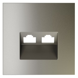 Накладка для розетки компьютерной двойной RJ45+RJ45 кат.6, S70 (шелк) Накладка для розетки компьютерной двойной RJ45+RJ45 кат.6, S70 (шелк)