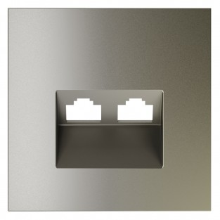 Накладка для розетки компьютерной двойной RJ45+RJ45 кат.6, S70 (шелк)
