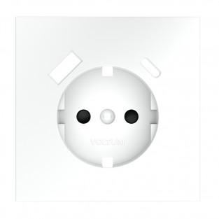 Накладка для розетки с заземлением и защитными шторками, с USB A+C, S70 (белый матовый)