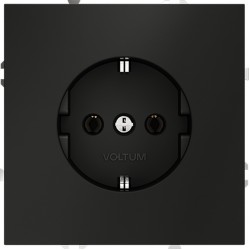 Розетка встраиваемая VOLTUM S70 с заземлением 16А, (черный матовый) Розетка встраиваемая VOLTUM S70 с заземлением 16А, (черный матовый)