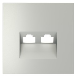 Накладка для розетки компьютерной двойной RJ45+RJ45 кат.6, S70 (сталь) Накладка для розетки компьютерной двойной RJ45+RJ45 кат.6, S70 (сталь)