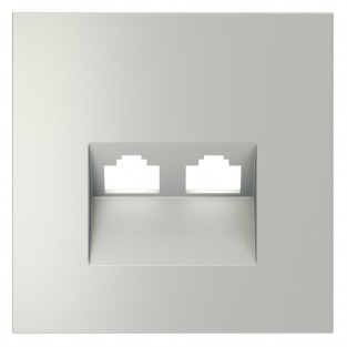 Накладка для розетки компьютерной двойной RJ45+RJ45 кат.6, S70 (сталь)