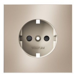 Накладка для розетки с заземлением и защитными шторками, S70 Metal (платина) Накладка для розетки с заземлением и защитными шторками, S70 Metal (платина)