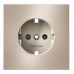 Накладка для розетки с заземлением и защитными шторками, S70 Metal (платина) Voltum