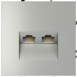 Розетка компьютерная встраиваемая VOLTUM S70 двойная RJ45+RJ45 кат.6, (сталь) Розетка компьютерная встраиваемая VOLTUM S70 двойная RJ45+RJ45 кат.6, (сталь)