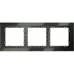 Рамка стеклянная VOLTUM S70 на 3 поста, (титан, стекло)