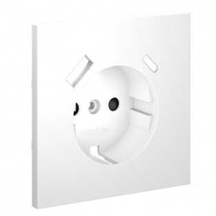 Накладка для розетки с заземлением и защитными шторками, с USB A+C, S70 (белый матовый)
