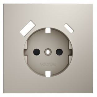 Накладка для розетки с заземлением и защитными шторками, с USB A+C, S70 (кашемир)