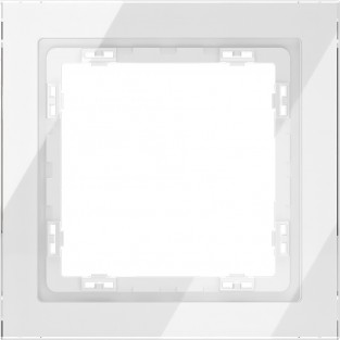 Рамка стеклянная VOLTUM S70 на 1 пост, (белый, стекло)