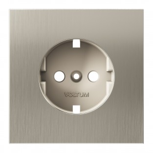 Накладка для розетки с заземлением, S70 Metal (никель)