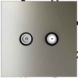 Розетка телевизионная встраиваемая VOLTUM S70 оконечная TV+SAT, (шелк)