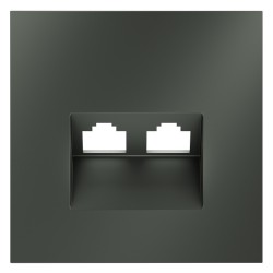 Накладка для розетки компьютерной двойной RJ45+RJ45 кат.6, S70 (титан) Накладка для розетки компьютерной двойной RJ45+RJ45 кат.6, S70 (титан)