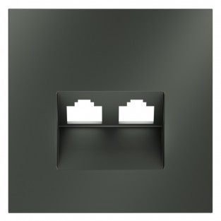 Накладка для розетки компьютерной двойной RJ45+RJ45 кат.6, S70 (титан)