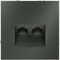 Розетка компьютерная встраиваемая VOLTUM S70 двойная RJ45+RJ45 кат.6, (титан) Розетка компьютерная встраиваемая VOLTUM S70 двойная RJ45+RJ45 кат.6, (титан)