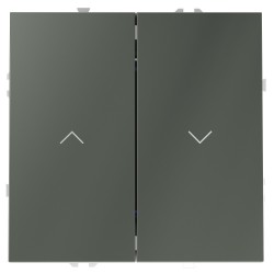 Выключатель встраиваемый VOLTUM S70 для жалюзи 10А, (титан)