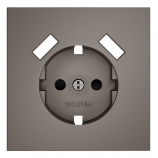 Накладка для розетки с заземлением и защитными шторками, с USB A+A, S70 (капучино)