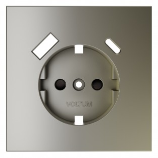 Накладка для розетки с заземлением и защитными шторками, с USB A+C, S70 (шелк)