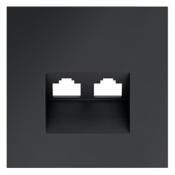 Накладка для розетки компьютерной двойной RJ45+RJ45 кат.6, S70 (графит) Накладка для розетки компьютерной двойной RJ45+RJ45 кат.6, S70 (графит)