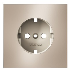 Накладка для розетки с заземлением, S70 Metal (платина) Накладка для розетки с заземлением, S70 Metal (платина)