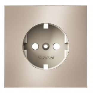 Накладка для розетки с заземлением, S70 Metal (платина)