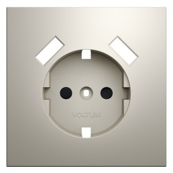 Накладка для розетки с заземлением и защитными шторками, с USB A+A, S70 (кашемир)
