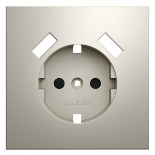 Накладка для розетки с заземлением и защитными шторками, с USB A+A, S70 (кашемир)