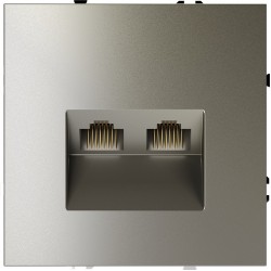 Розетка компьютерная встраиваемая VOLTUM S70 двойная RJ45+RJ45 кат.6, (шелк) Розетка компьютерная встраиваемая VOLTUM S70 двойная RJ45+RJ45 кат.6, (шелк)