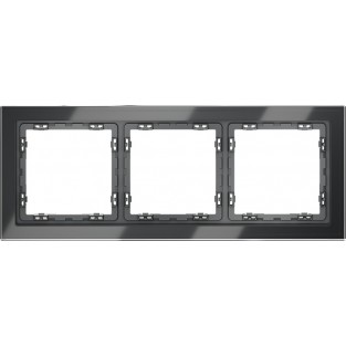 Рамка стеклянная VOLTUM S70 на 3 поста, (графит, стекло)