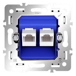 Механизм розетки компьютерной двойной RJ45+RJ45 кат.6, S70 Voltum Механизм розетки компьютерной двойной RJ45+RJ45 кат.6, S70 Voltum